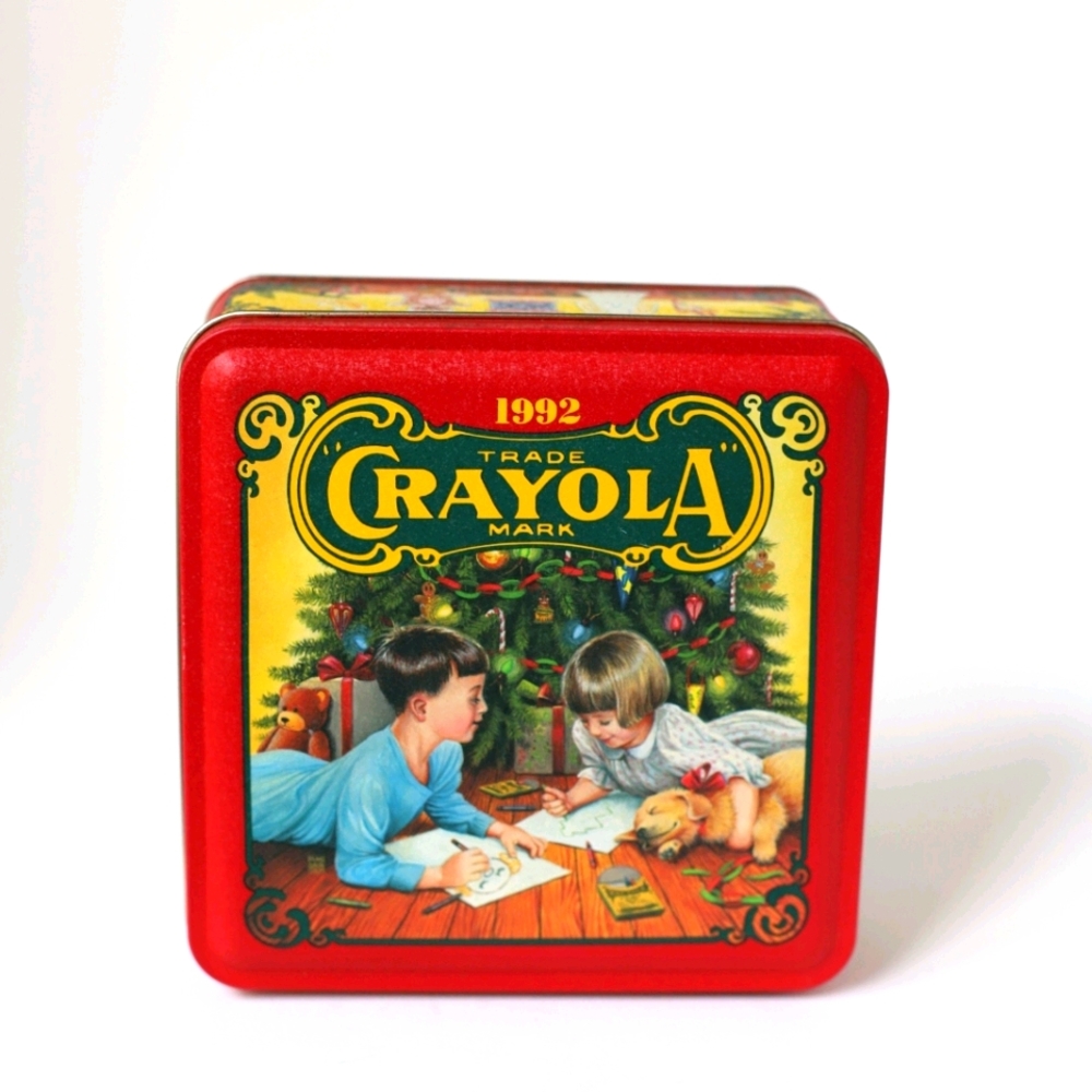 Vintage 1992 Crayola Tin with Original Crayons
